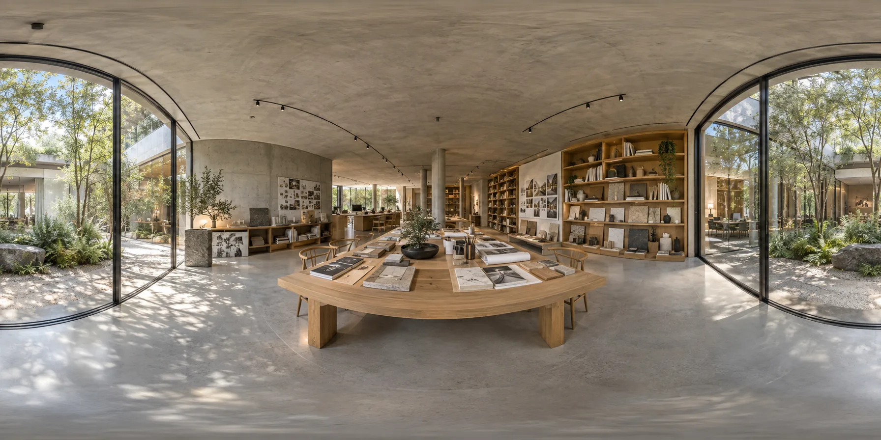 Vista 360° de un estudio de arquitectura.